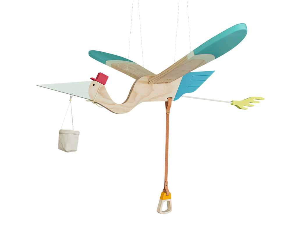 Eguchi Toys Mobile Bird Pelican, Blue - Da Da Kinder Store Singapore