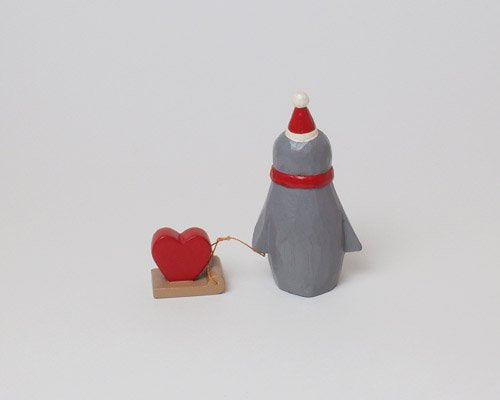T-Lab. Christmas Penguin Santa Heart