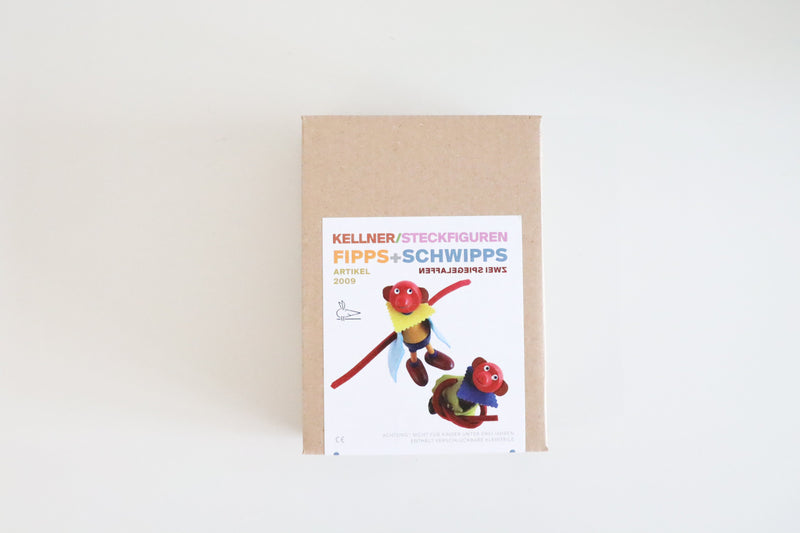Kellner Steckfiguren Fipps and Schwipps The Two Monkeys