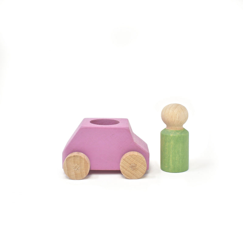lubu lona Pink Wooden Toy Car